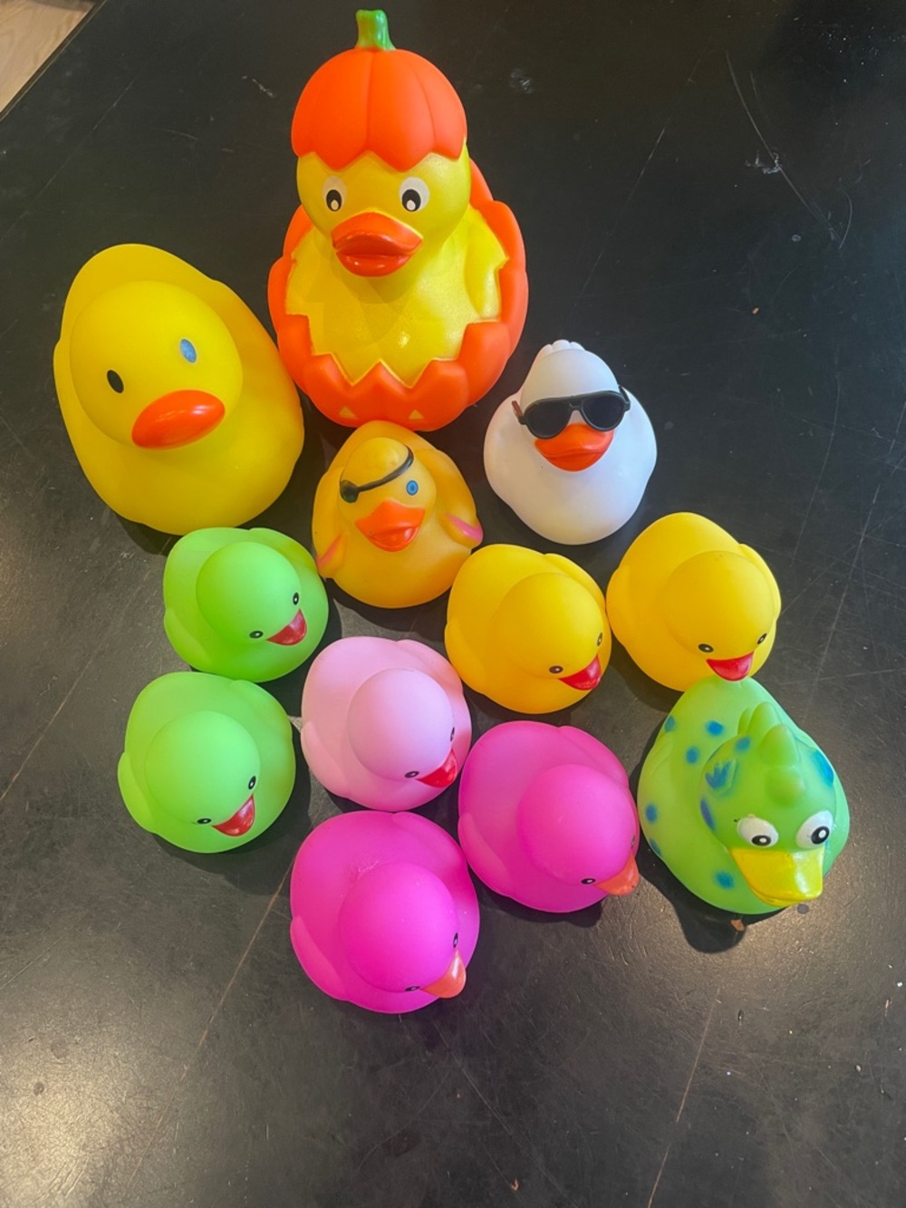 Colorful Rubber Duck Bath Toy Set - Yellow, Green, Pink, White, Orange